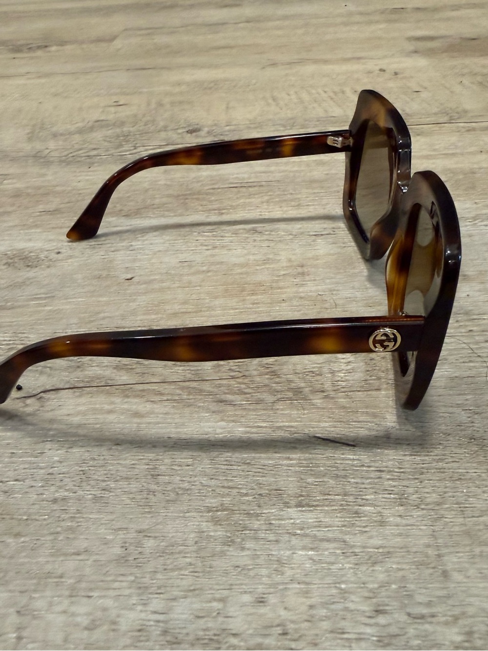 Women’s GUCCI - GG0328S (002) Sunglasses Square Oversized Sunglasses Brown - Picture 3 of 7